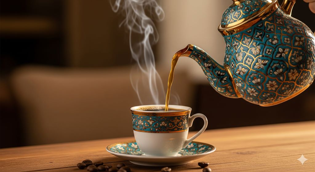 طرز تهیه قهوه دمی با قوری چینی 2 طرز-تهیه-قهوه-با-قوری