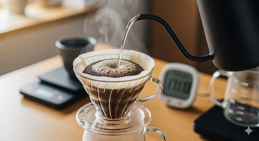 قهوه V60 چیست؟ آموزش دم آوری با v60 4 قهوه وی سیکستی چیست