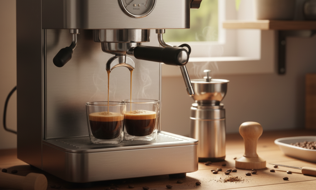 طرز تهیه قهوه اسپرسو با دستگاه | نحوه کار با دستگاه اسپرسو ساز 3 چقدر قهوه در اسپرسو ساز خانگی بریزیم؟